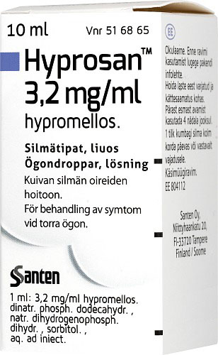 Bild på Hyprosan, ögondroppar, lösning 3,2 mg/ml, 10 ml
