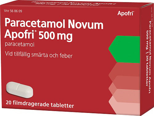 Paracetamol Novum Apofri, filmdragerad tablett 500 mg, 20 st
