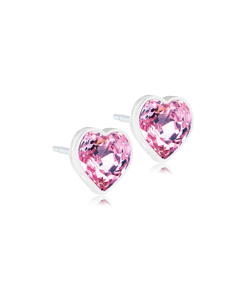 Bild på Blomdahl Heart 6mm Light Rose Örhängen Medicinsk plast, 1 par