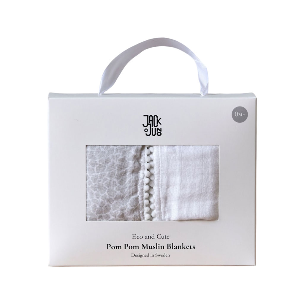 Bild på Jack o Juno Pom Pom Muslinfiltar (2-pack), 2 st