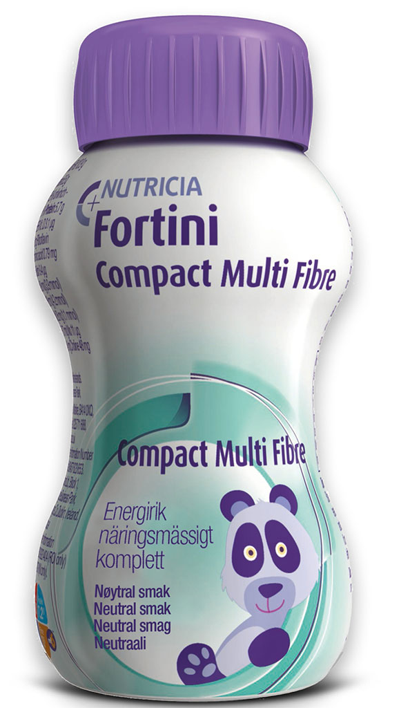 Bild på Fortini Compact MultiFibre, komplett barnkosttillägg, neutral, 4 x 125 milliliter