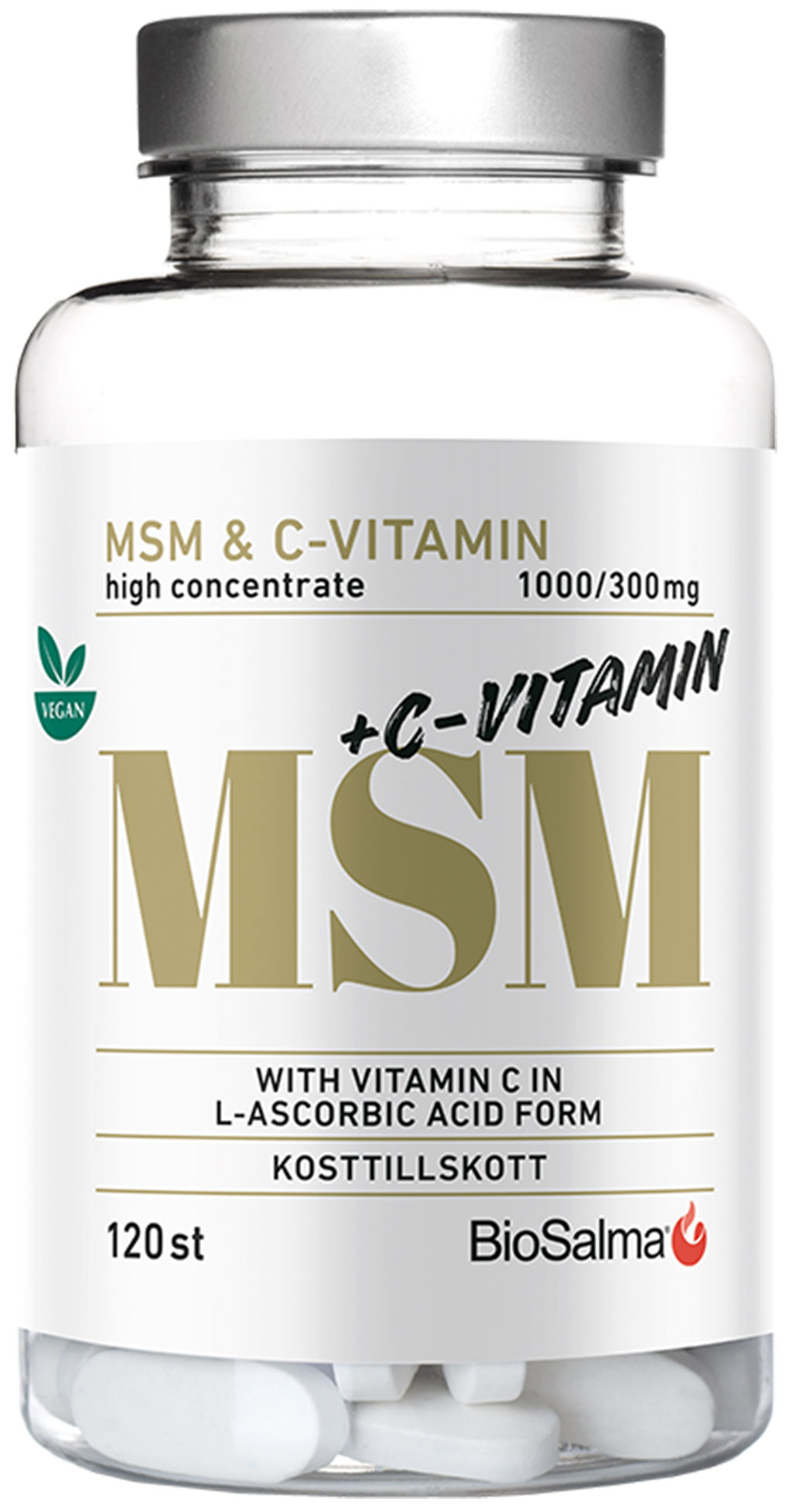 Bild på BioSalma MSM med C-vitamin, 120 st