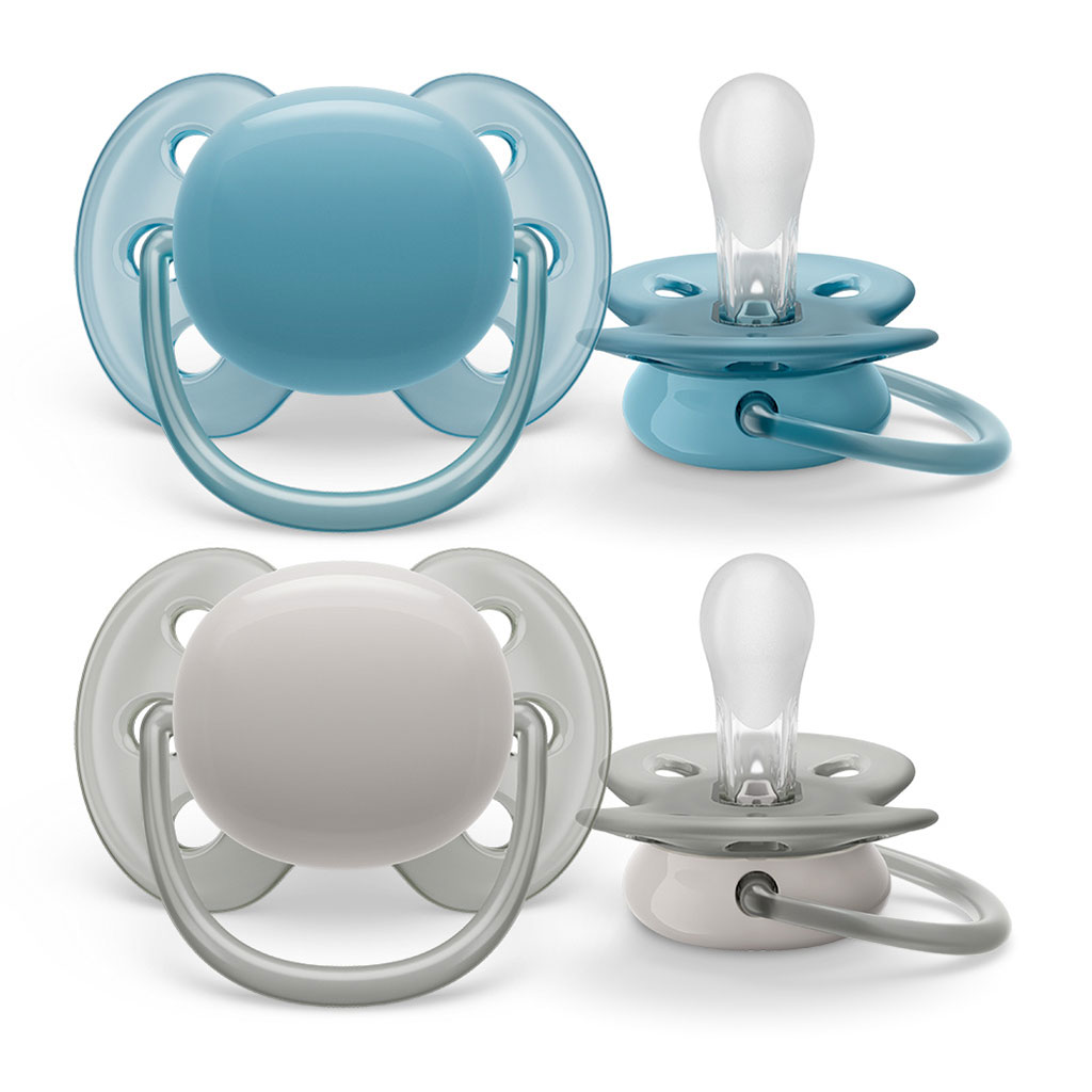 Bild på Philips Ultra Soft Napp 6-18 mån turkos/grå, 2 st