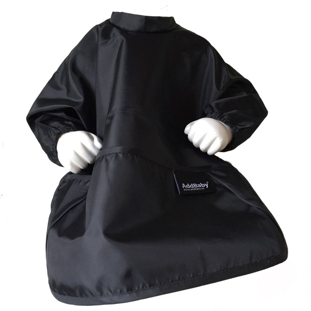 Bild på AddBaby Haklapp med ärm Svart, 1 st