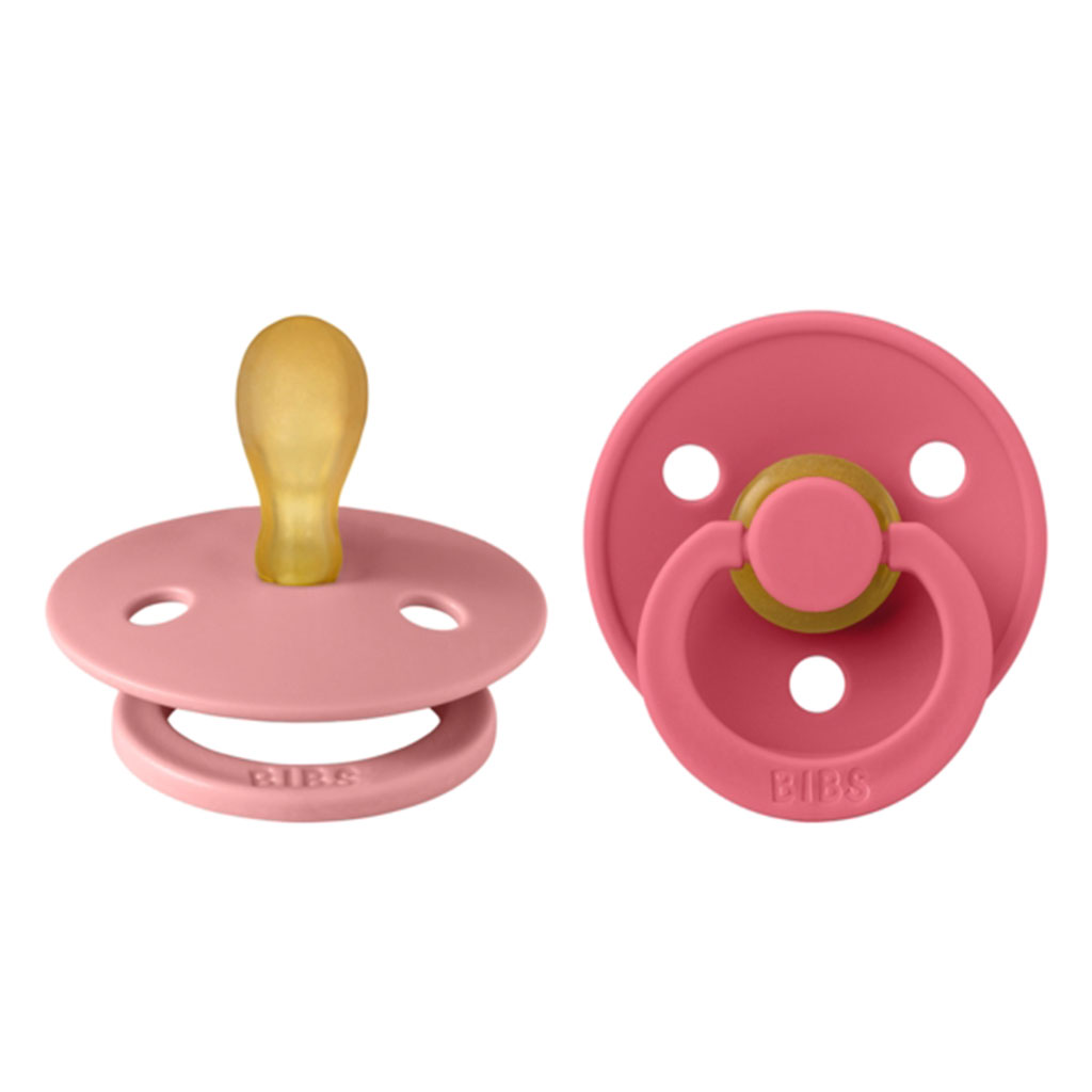 Bild på BIBS Colour Pacifier Latex stl1 Symmetrical Dusty Pink/Coral, 2 st
