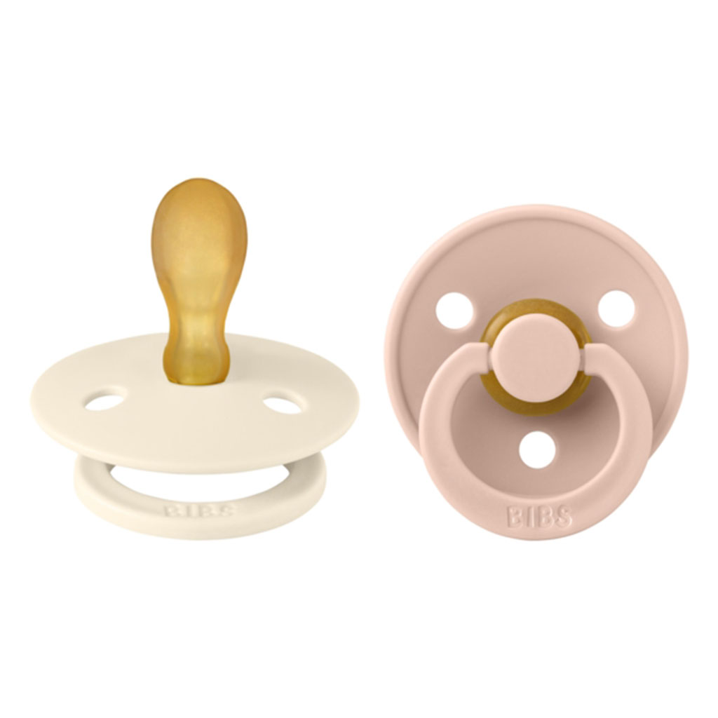 Bild på BIBS Colour Pacifier Latex stl2 Symmetrical Ivory/Blush, 2 st