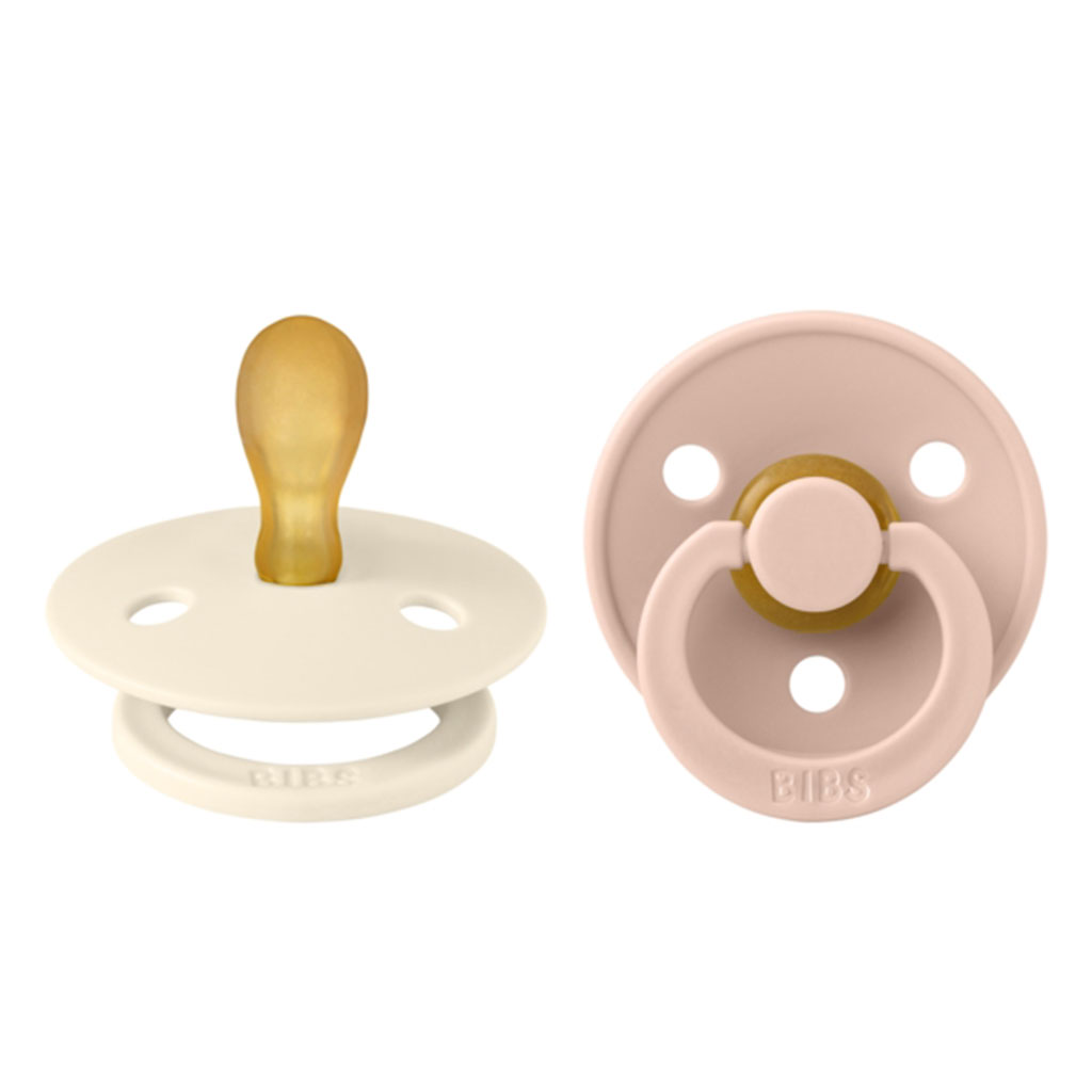 Bild på BIBS Colour Pacifier Latex stl1 Symmetrical Ivory/Blush, 2 st