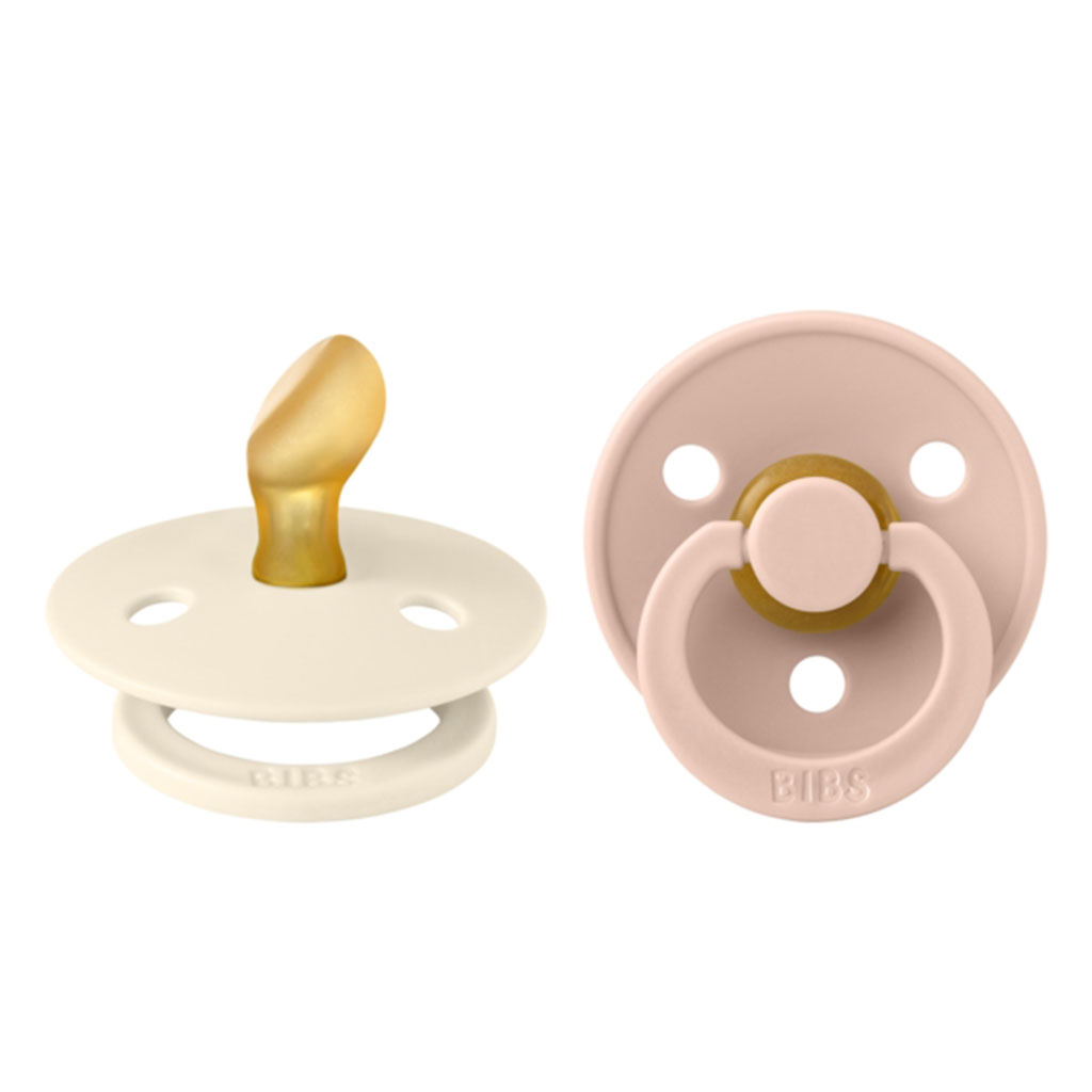 Bild på BIBS Colour Pacifier Latex stl1 Anatomical Ivory/Blush, 2 st