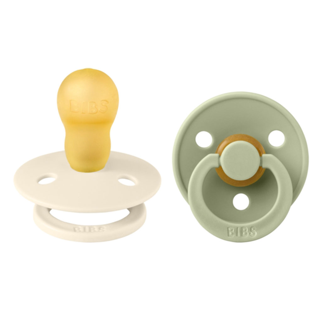 Bild på BIBS Colour Pacifier Latex stl3 Ivory/Sage, 2 st