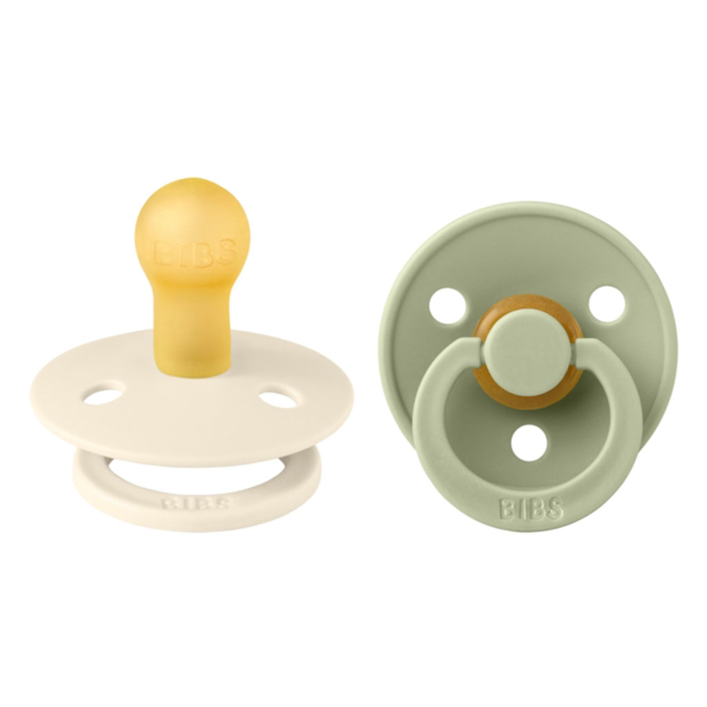 Bild på BIBS Colour Pacifier Latex stl1 Ivory/Sage, 2 st