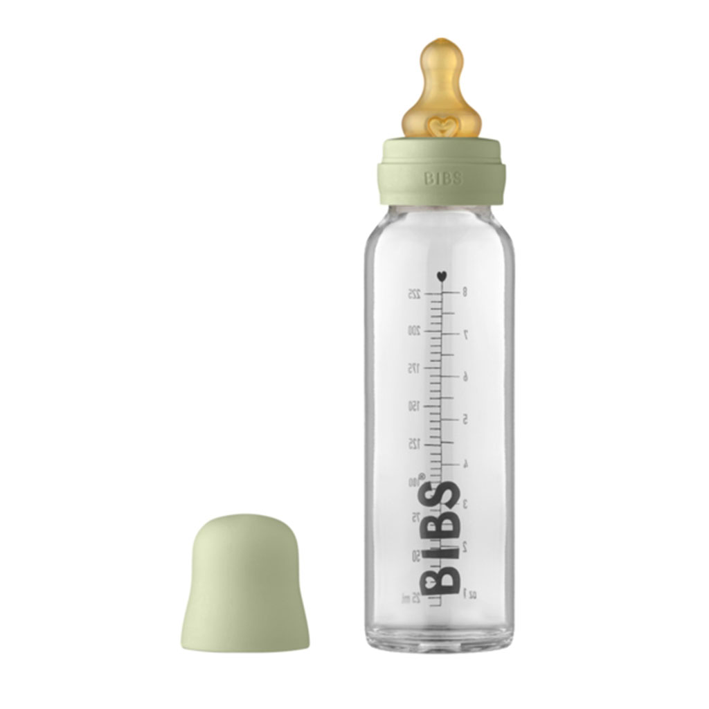 Bild på BIBS Nappflaska Glas Latex 225ml Sage, 1 st