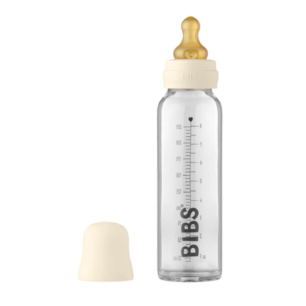 Bild på BIBS Nappflaska Glas Latex 225ml Ivory, 1 st
