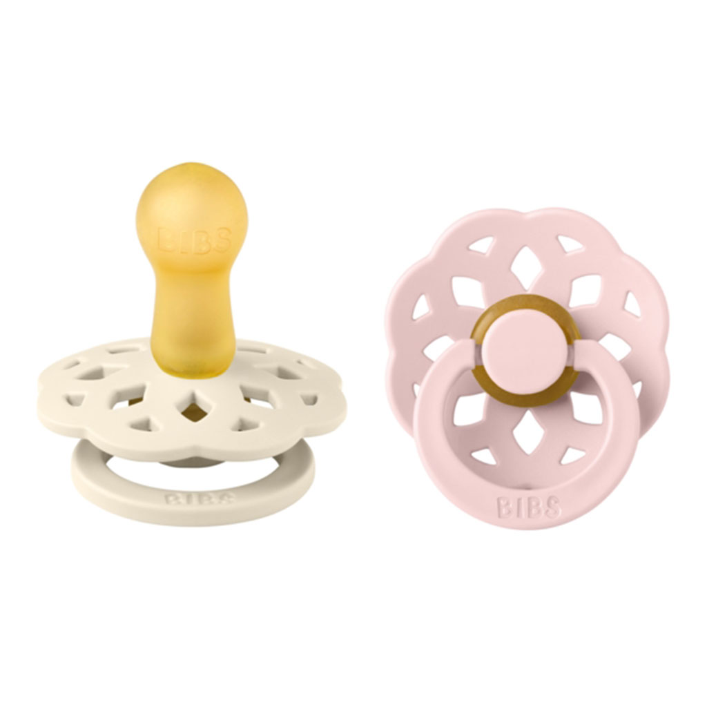 Bild på BIBS Boheme Pacifier Latex stl2 Ivory/Blossom, 2 st