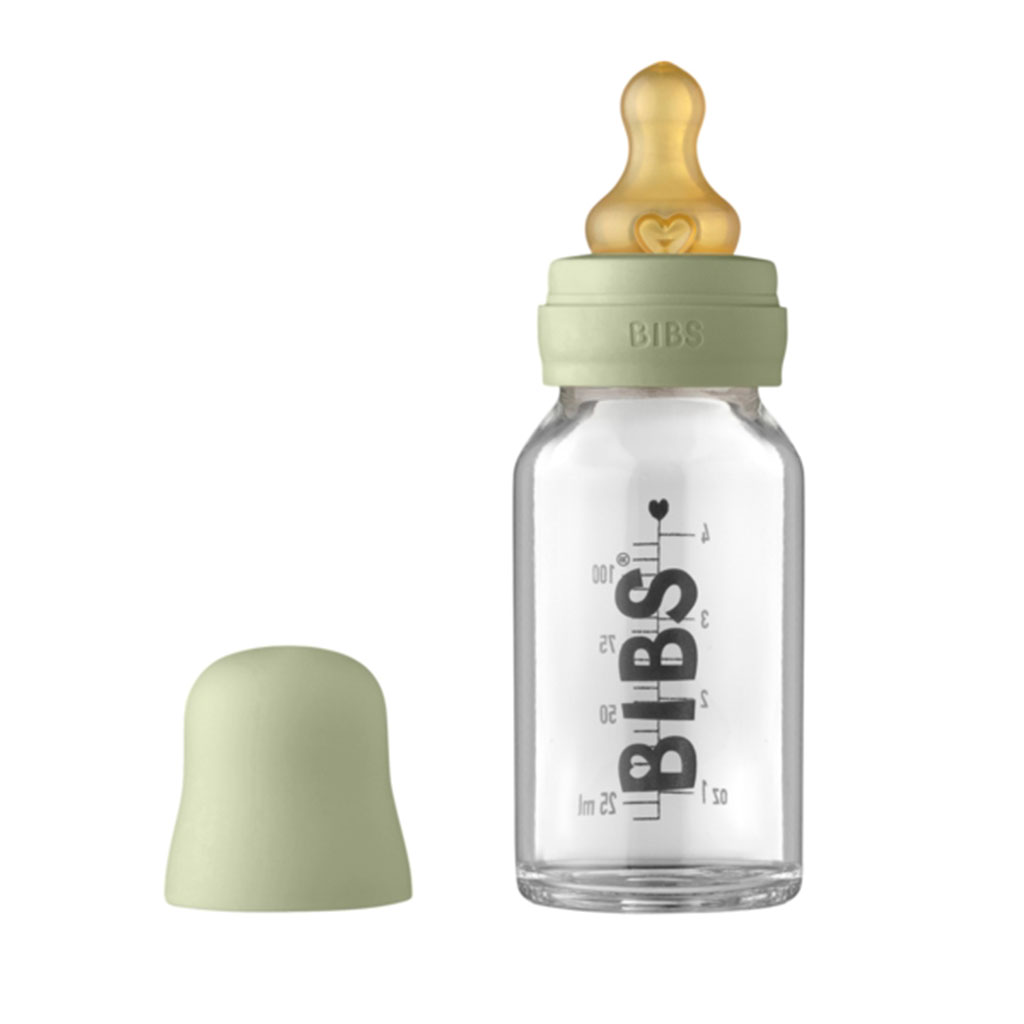 Bild på BIBS Nappflaska Glas Latex 110ml Sage, 1 st