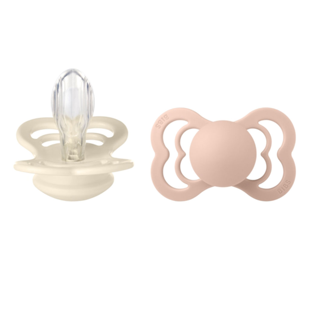 Bild på BIBS Supreme Pacifier Silikon stl2 Ivory/Blush, 2 st