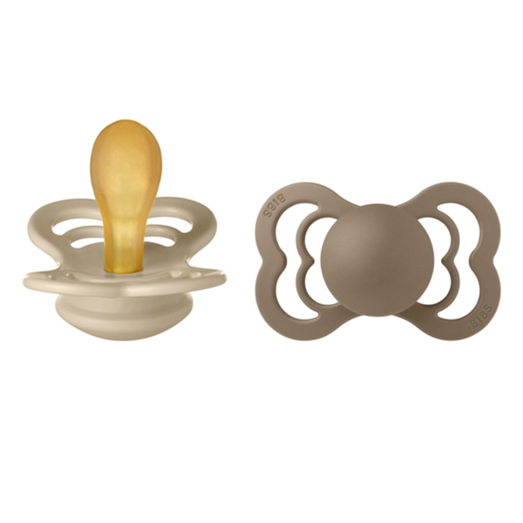 Bild på BIBS Supreme Pacifier Latex stl2 Vanilla/Dark Oak, 2 st
