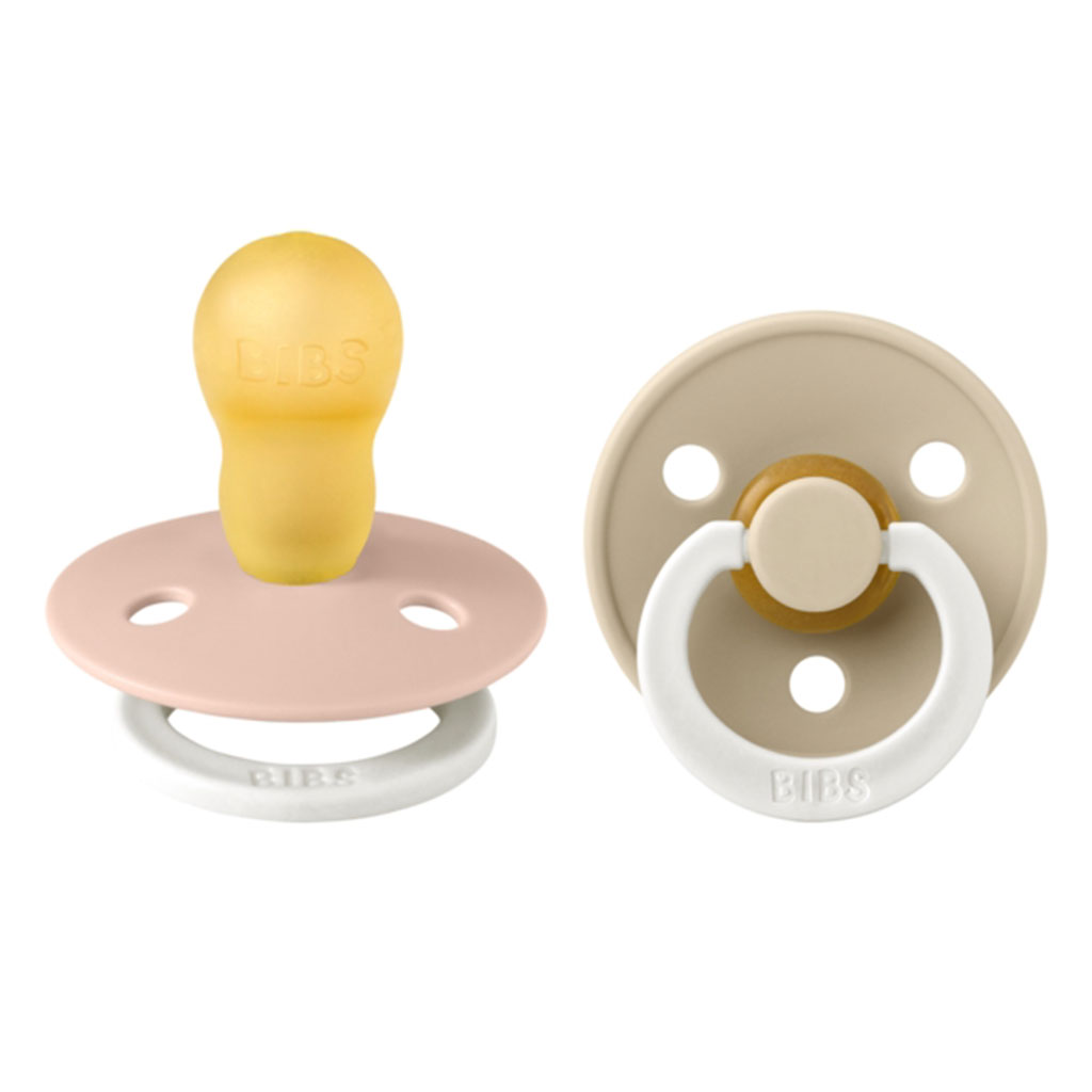 Bild på BIBS Pacifier Colour Latex stl3 Blush GLOW/Vanilla GLOW, 2 st
