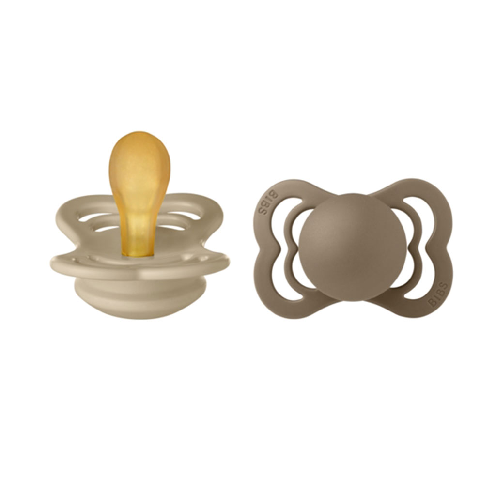 Bild på BIBS Supreme Pacifier Latex stl1 Vanilla/Dark Oak, 2 st