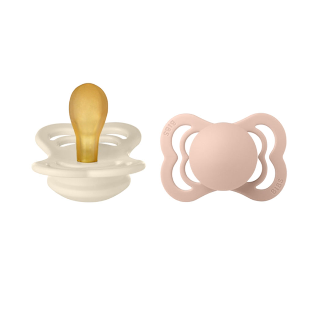 Bild på BIBS Supreme Pacifier Latex stl1 Ivory/Blush, 2 st