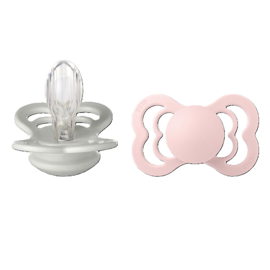 Bild på BIBS Supreme Pacifier Silikon stl2 Haze/Blossom, 2 st