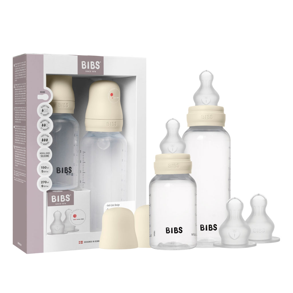 Bild på BIBS Nappflaskor PP Silikon 150/270ml Ivory 2p, 2 st