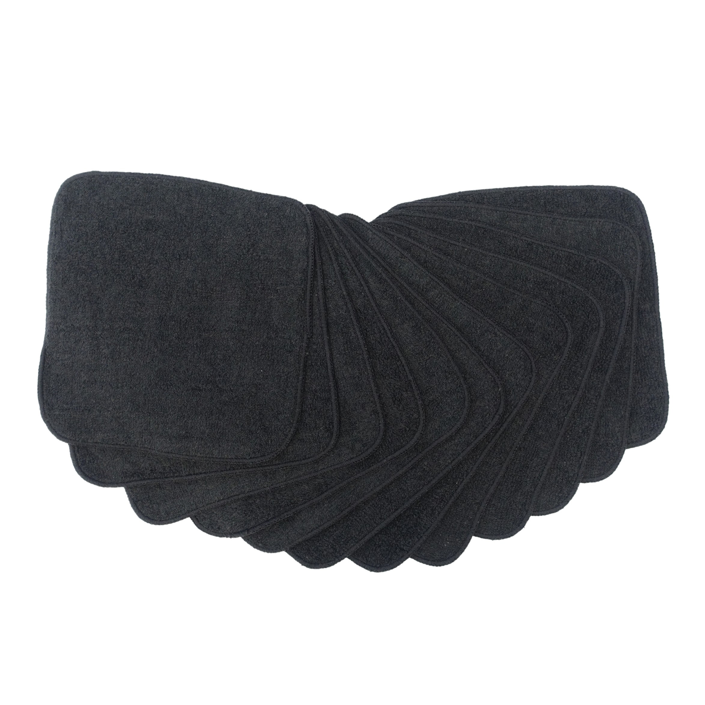 Bild på MuslinZ Bamboo Cotton Terry Wipes Black, 12 st